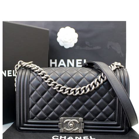 chanel black on black boy bag small|Chanel boy bag for sale.